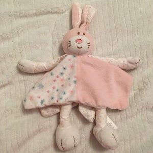 Primark Early Days Bunny Rabbit Pink White Plush Baby Security Blanket Lovey